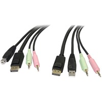 StarTech.com 6ft 4-in-1 USB DisplayPort KVM Switch Cable w/ Audio And Microphone