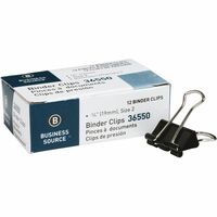 ACCO Binder Clips, Large, Black, 12/Box