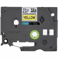 Tze Extra-strength adhesive laminated labeling tape, 1/2w, Black on Yellow (012502626350)