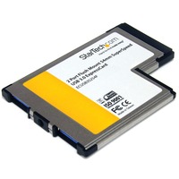 StarTech.com 2 Port Flush Mount ExpressCard 54mm SuperSpeed USB 3.0 Card Adapter with UASP Support - Add two flushmount USB 3.0 ports to your ExpressCard-enabled laptop - 2 Port Flush Mount 54mm Expre