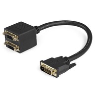 StarTech.com 1 ft DVI-D to 2x DVI-D Digital Video Splitter Cable - M/F - Black