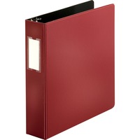 Business Source Slanted D-ring Binders - 2 Binder Capacity - 3 x D-Ring  Fastener(s) - 2 Internal Pocket(s) - Chipboard, Polypropylene - Burgundy -  PVC-free, Non-stick, Spine Label, Gap-free Ring, Non-glare, Heavy