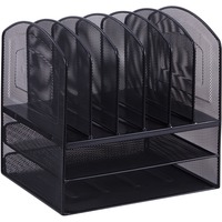 Officemate Supply Baskets - 2.4 Height x 10.1 Width x 6.1 Depth - Black  - Plastic