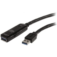 StarTech.com 10m USB 3.0 Active Extension Cable - M/F - 1 x Type A Male USB - 1 x Type A Female USB - Nickel-plated Connectors - Black