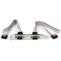 StarTech.com 2 Port 16in DB9 Serial Port Bracket to 10 Pin Header - Serial/IDC for Motherboard, POS Device - 16" - 1 Pack - 2 x IDC Female Motherboard - 2 x DB-9 Mal