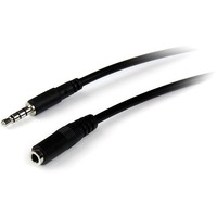 StarTech.com 2m 3.5mm 4 Position TRRS Headset Extension Cable - M/F - 1 x Mini-phone Male Audio - Black