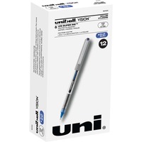 Uni-Ball VISION Stick Roller Ball Pen, Micro 0.5mm, Red Ink, Gray/Red  Barrel, Dozen, UBC60117