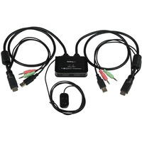 StarTech.com 2 Port USB HDMI Cable KVM Switch with Audio and Remote Switch - USB Powered - 2 Computer(s) - 1 Local User(s) - 1920 x 1200 - 3 x USB - 2 x HDMI        
