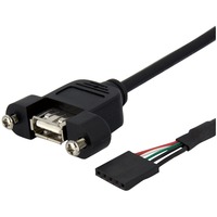 StarTech.com 3 ft Panel Mount USB Cable - USB A to Motherboard Header Cable F/F - 1 x Type A Female USB