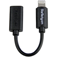 StarTech.com Black Micro USB to Apple 8-pin Lightning Connector Adapter for iPhone / iPod / iPad