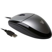 V7 MV3000 Mouse - USB - Optical - 3 Buttons - Black - Cable - 1000 dpi - Scroll Wheel