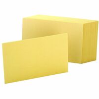 Oxford Unruled Index Cards 3 x 5 Canary 100/Pack