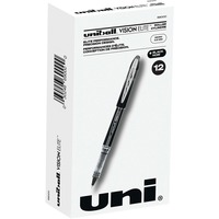 Uni-Ball VISION Stick Roller Ball Pen, Micro 0.5mm, Red Ink, Gray/Red  Barrel, Dozen, UBC60117