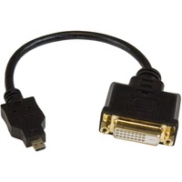 StarTech.com Micro HDMI to DVI-D Adapter M/F - 8in - 1 x Micro HDMI Male Digital Audio/Video - Black