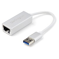 StarTech.com USB 3.0 to Gigabit Network Adapter - Silver - Sleek Aluminum Design Ideal for MacBook, Chromebook or Tablet - USB 3.1 - 1 Ports - 1 - Twisted Pair