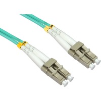 Cables Direct 15 m Fibre Optic Network Cable for Network Device - First End: 2 x LC Male Network - Second End: 2 x LC Male Network - 50/125 &micro;m - Aqua