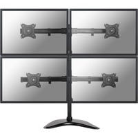 Newstar Tilt/Turn/Rotate Quad Desk Mount stand, clamp And grommet for four 10-27inch Monitor Screens, Height Adjustable - Black - 4 Displays Supported - 68.6 cm 27inch