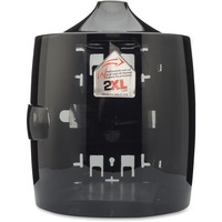 Convenient, wall-mount dispenser offers touch-less dispensing of GymWipes in high-traffic facilities. One-at-a-time, touch-less dispensing reduces usage and minimizes the risk of cross-contamination. Users won't have to bother with levers, dials or cranks. Fully enclosed design keeps wipes stay clean and dry. It is easy to load and self-threading to reduce maintenance. You can load with one hand. The unique side-hinged lid makes it easy. Locking hinged cover eliminates pilferage. Adjustment for spring tension customizes feel and pull force. Unique split funnel has automatic tensioning. Durable dispenser holds one refill roll and complements sophisticated decor. It fits all 2XL refill rolls.