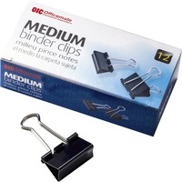 Officemate Medium Binder Clips, Black, 12/Box