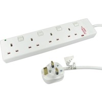 NEWlink Power Strip - 4 x AC Power - 2 m Cord - 13 A Current - White