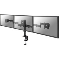 Newstar Tilt/Turn/Rotate Triple Desk Mount clamp for three 10-27inch Monitor Screens, Height Adjustable - Black                                                       