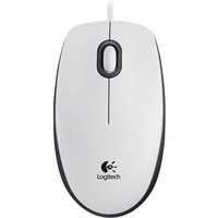 Logitech M100 Mouse - Optical Wired - White