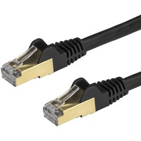 StarTech.com CAT6a Ethernet Cable - 1,8m - Black Network Cable - Snagless RJ45 Cable - Ethernet Cord - 1,8m / 6 ft - First End: 1 x RJ-45 Male Network - Second End:
