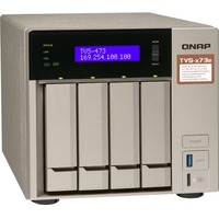 QNAP TVS-473e 4 x Total Bays SAN/NAS Storage System - 512 MB Flash Memory Capacity - AMD R-Series Quad-core (4 Core) 2.10 GHz - 4 GB RAM - DDR4 SDRAM Tower - Serial