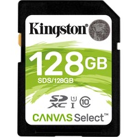 Kingston Canvas Select 128 GB SDXC - Class 10/UHS-I (U1) - 80 MB/s Read - 10 MB/s Write