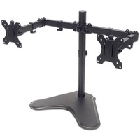 TV & Monitor Mount, Desk, Double-Link Arms, 2 screens, Screen Sizes: 10-27", Black