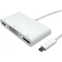 Cables Direct Graphic Adapter - Type C USB - 1 x DisplayPort, 1 x DVI, 1 x HDMI, DisplayPort, DVI, HDMI