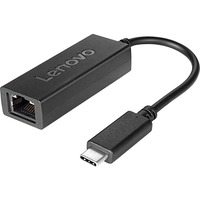 Lenovo RJ-45/USB Network Cable for Notebook - First End: 1 x RJ-45 Female Network - Second End: 1 x Type C Male USB - 12.50 MB/s - Black