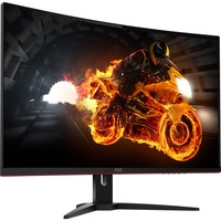 AOC CQ32G1 31.5" WQHD Curved Screen 144Hz LED Gaming LCD Monitor - 16:9 - Black, Red                                                                                 