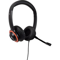 V7 Safe Sound HA530E Wired Over-the-head, On-ear Stereo Headset - Black, Red - Binaural