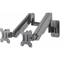 Manhattan TV & Monitor Mount, Wall, Full Motion (Gas Spring), 2 screens, Screen Sizes: 17-32", Black