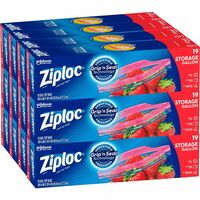 Ziploc® Plastic Double Zipper Storage Bags, 1 Gallon, Clear, Box Of 38 Bags  - Zerbee