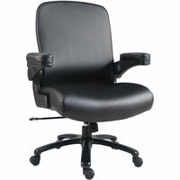 Lorell Big & Tall Flip Arm Chair - Black - Vinyl - Armrest - Red