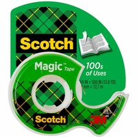 Scotch 3/4W Magic Greener Tape Rolls - 25 yd Length x 0.75 Width - 1  Core - For Sealing, Packing - 10 / Pack - Matte - Clear