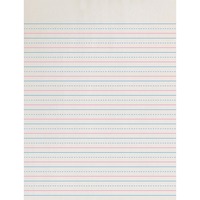 Pacon Newsprint Practice Paper W/Skip Space, 8-1/2 x 11, 1/2 Long Way  Ruled, White, 500 Sheets/Pk