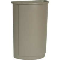 Rubbermaid 21 gal. Untouchable Waste Container, Half-Round, Plastic, Gray