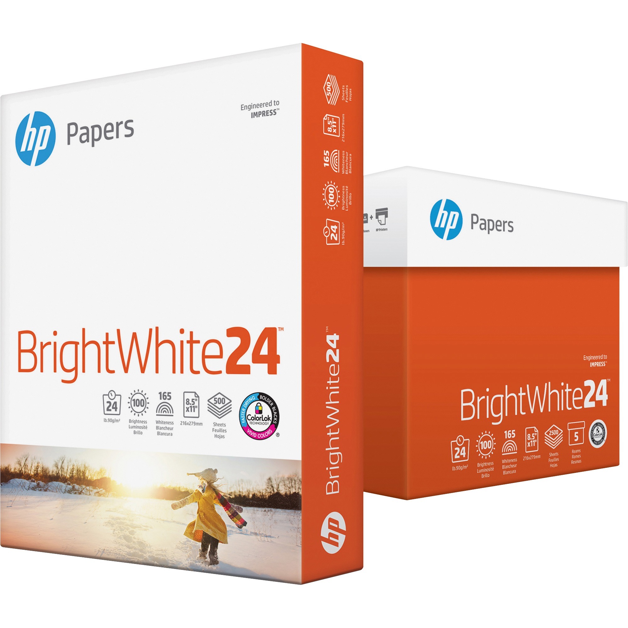 HP Premium24 Multipurpose Paper, 98 Bright, 24 lb, Ultra White, 8