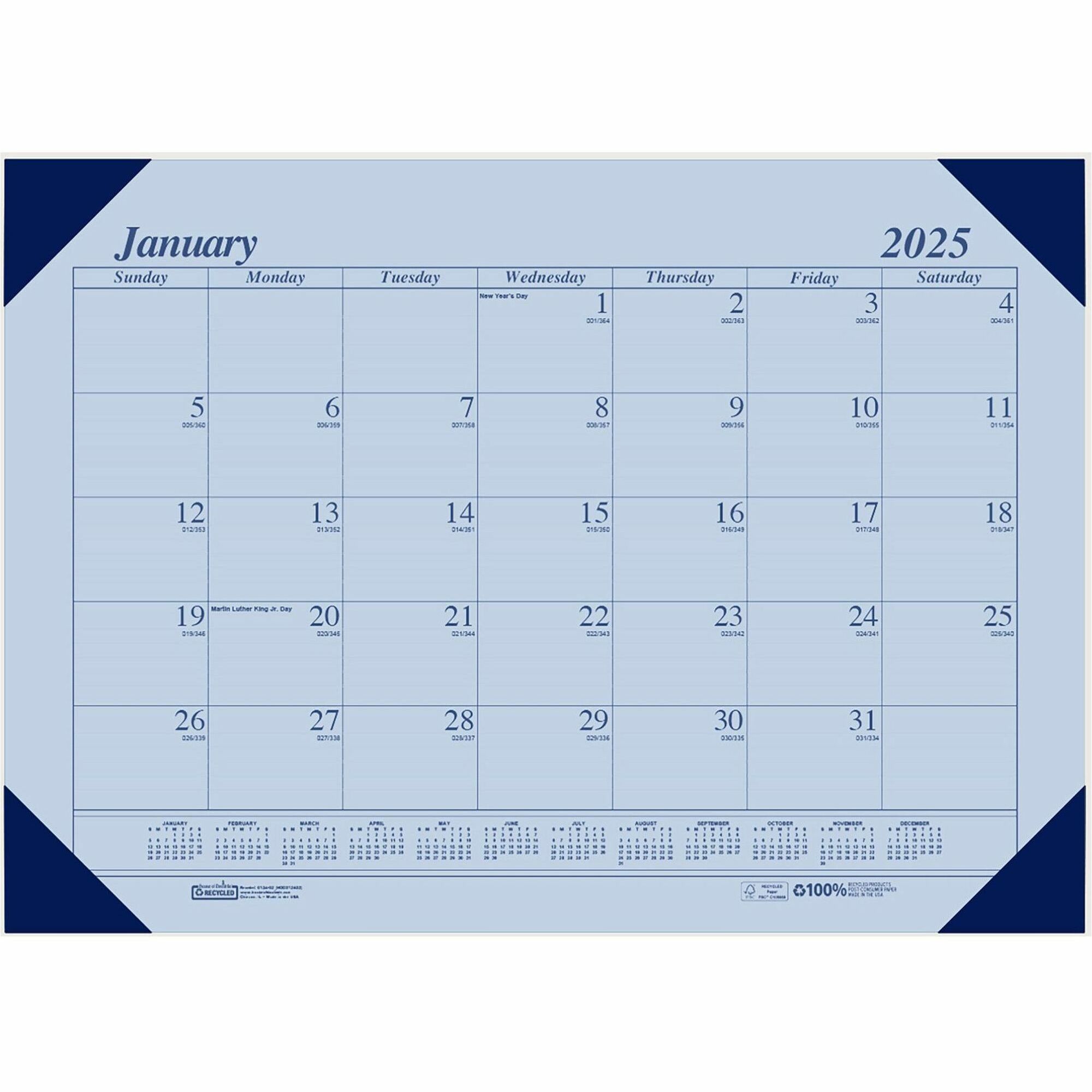 House of Doolittle Economy Refillable Desk Pad - Julian Dates - Monthly ...