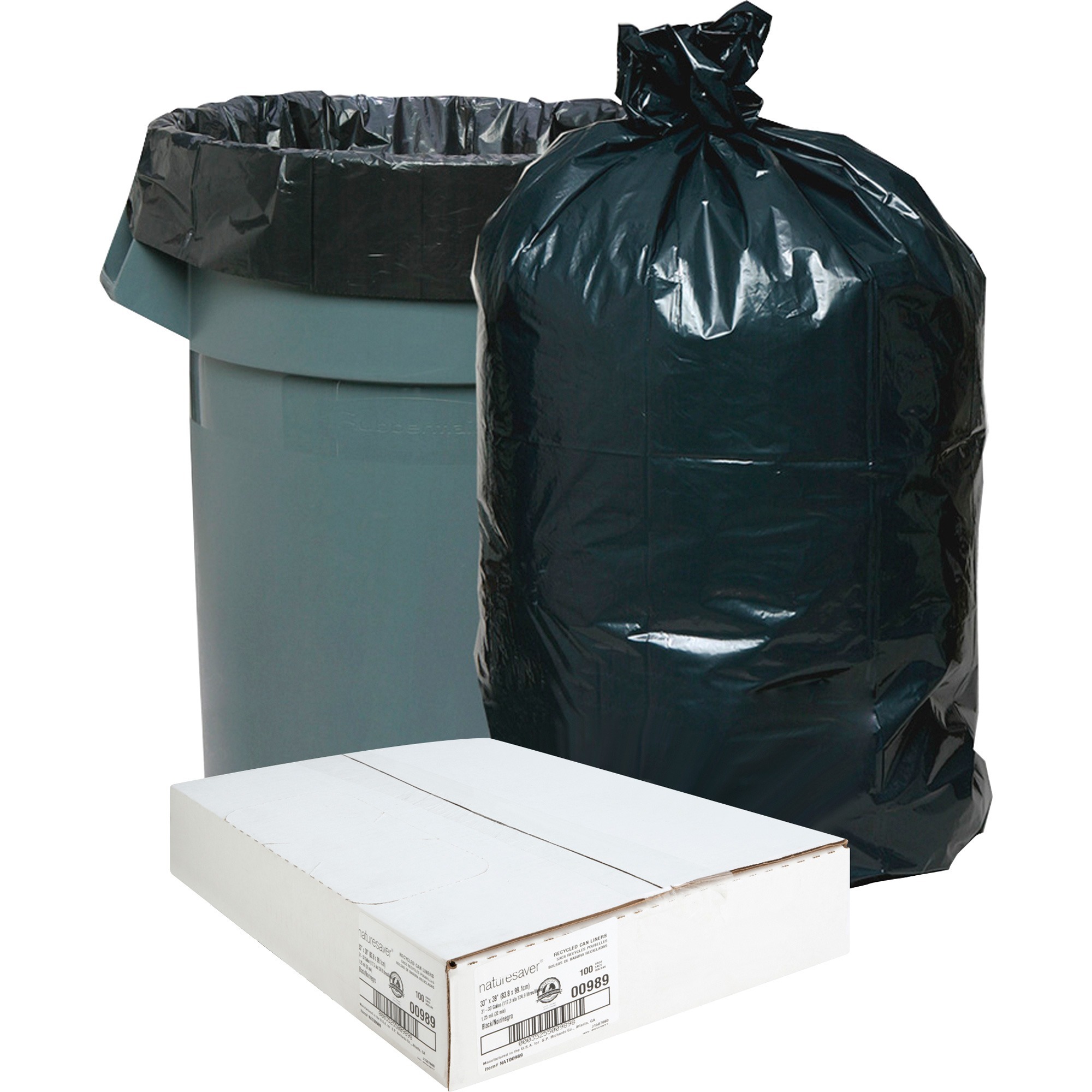 31-33 Gallon Black Trash Bags 33x39 1.5 Mil 100 Bags