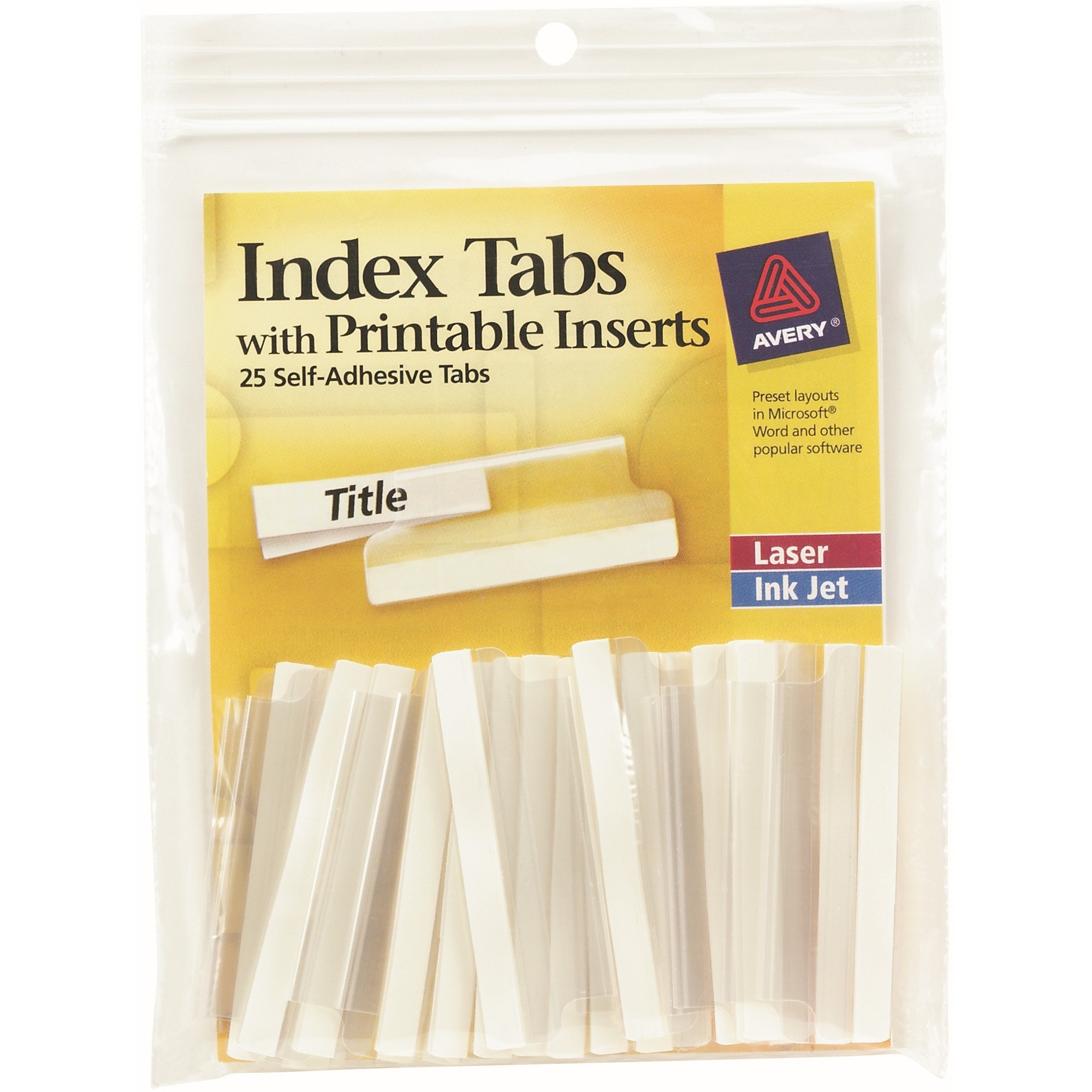 Avery® Index Tabs with Printable Inserts - Print-on Tab(s) - 1.50