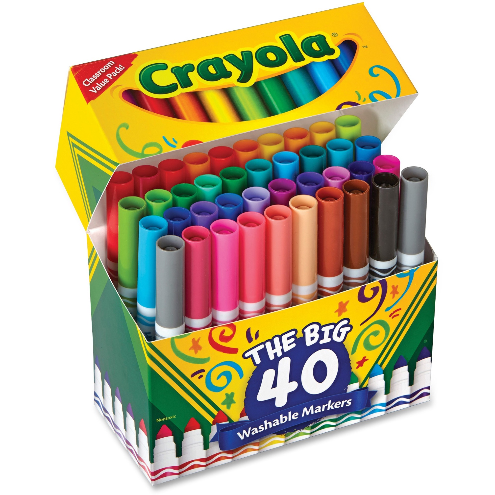 Marker　Solution　Total　40　Style　Crayola　Office　West　Art　Crayola,　Assorted　Markers　Texas　Ultra-Clean　LLC　Conical　Markers　Washable　of　Point　Set