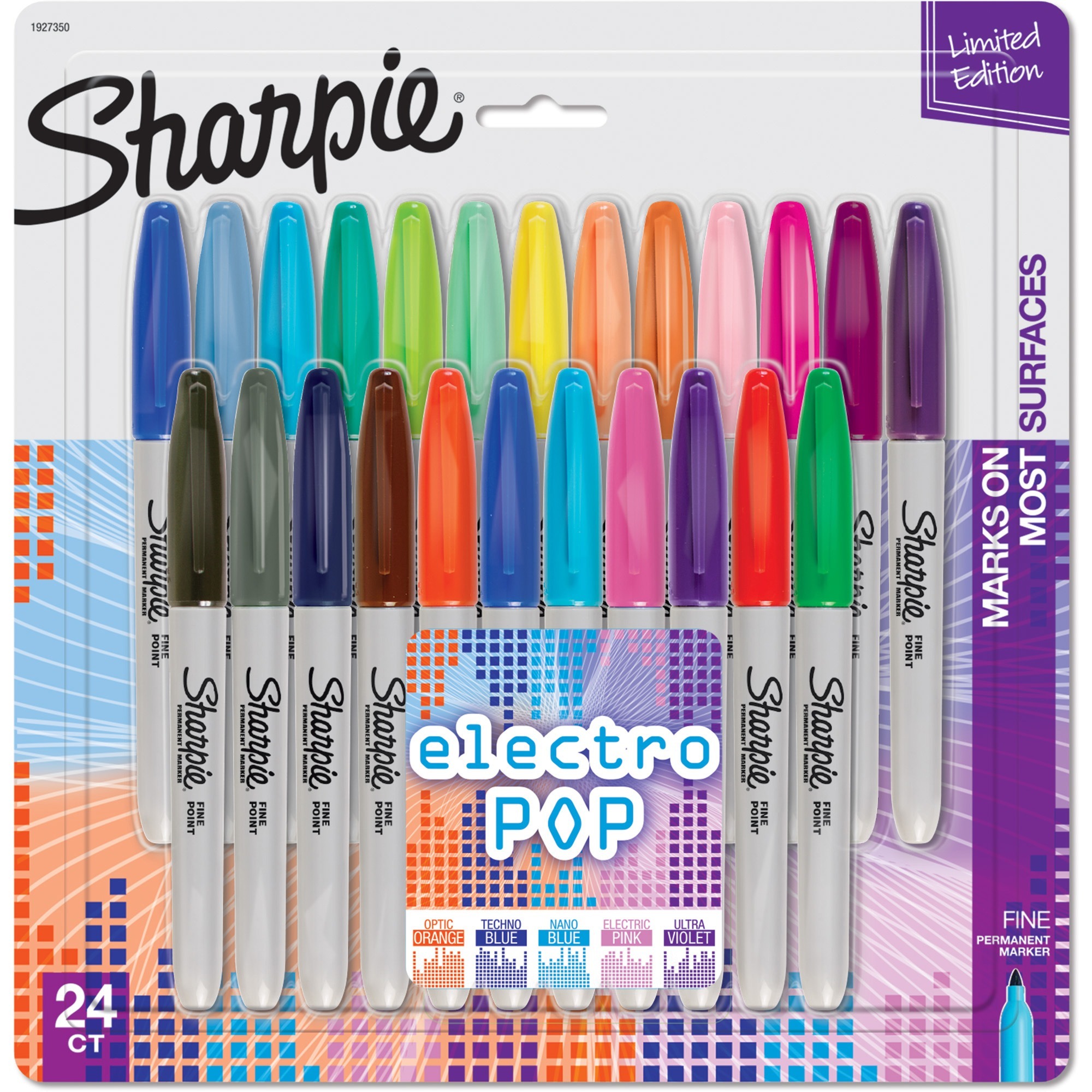 Sharpie Color Burst Permanent Markers, Fine Tip, Assorted, 24/Pack  (1949557), Staples