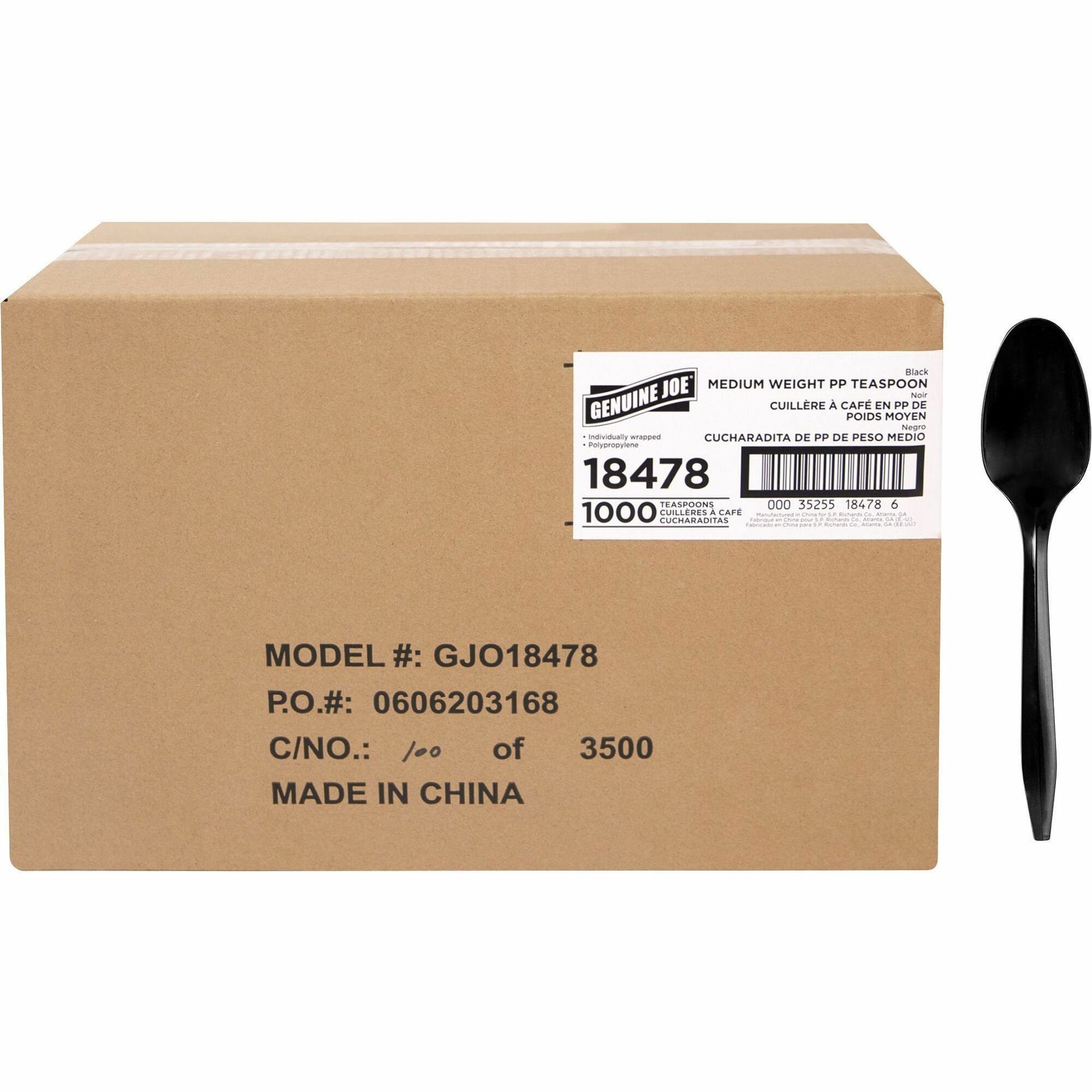 Dixie Medium-weight Disposable Teaspoons by GP Pro - 1000/Carton - Black -  Cutlery, Georgia Pacific Corp.