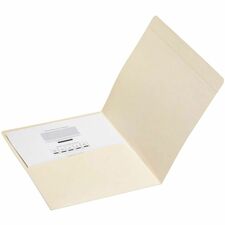 Smead Reinforced Straight Tab Cut Recycled File Folders w/ Pocket - Manila - Top Tab - Case of 50