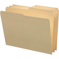 Smead Reinforced 1/2 Tab Cut Recycled File Folders - Manilla - Top Tab - Assorted Tabs - Case of 100