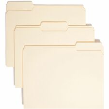 Smead 1/3 Tab Cut Recycled File Folders - Manilla - Top Tab - Assorted Tabs - Case of 100